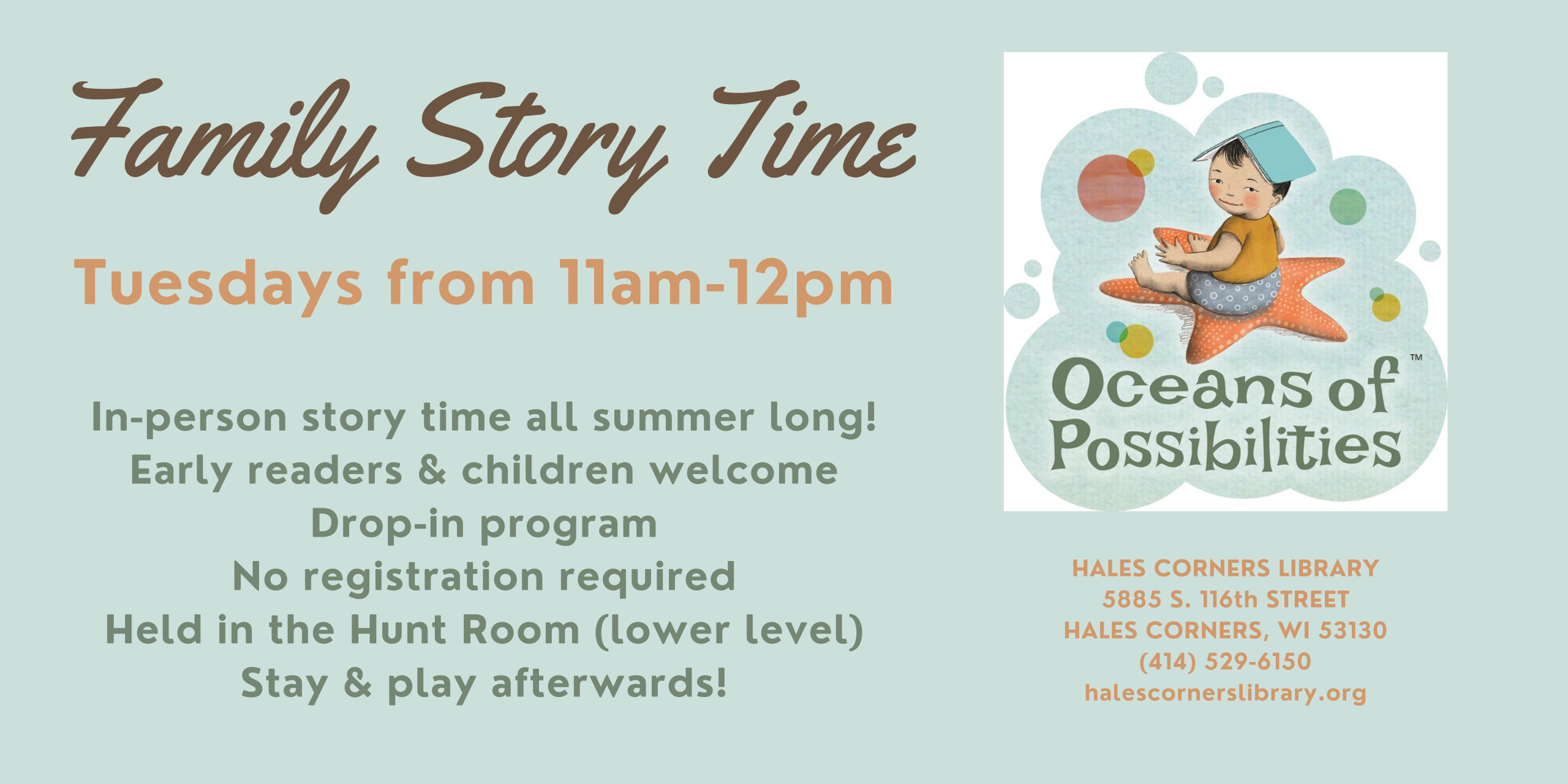 Summer Story Time Tuesdays at 11am